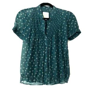 Heritage 1981 Green Button Down Blouse